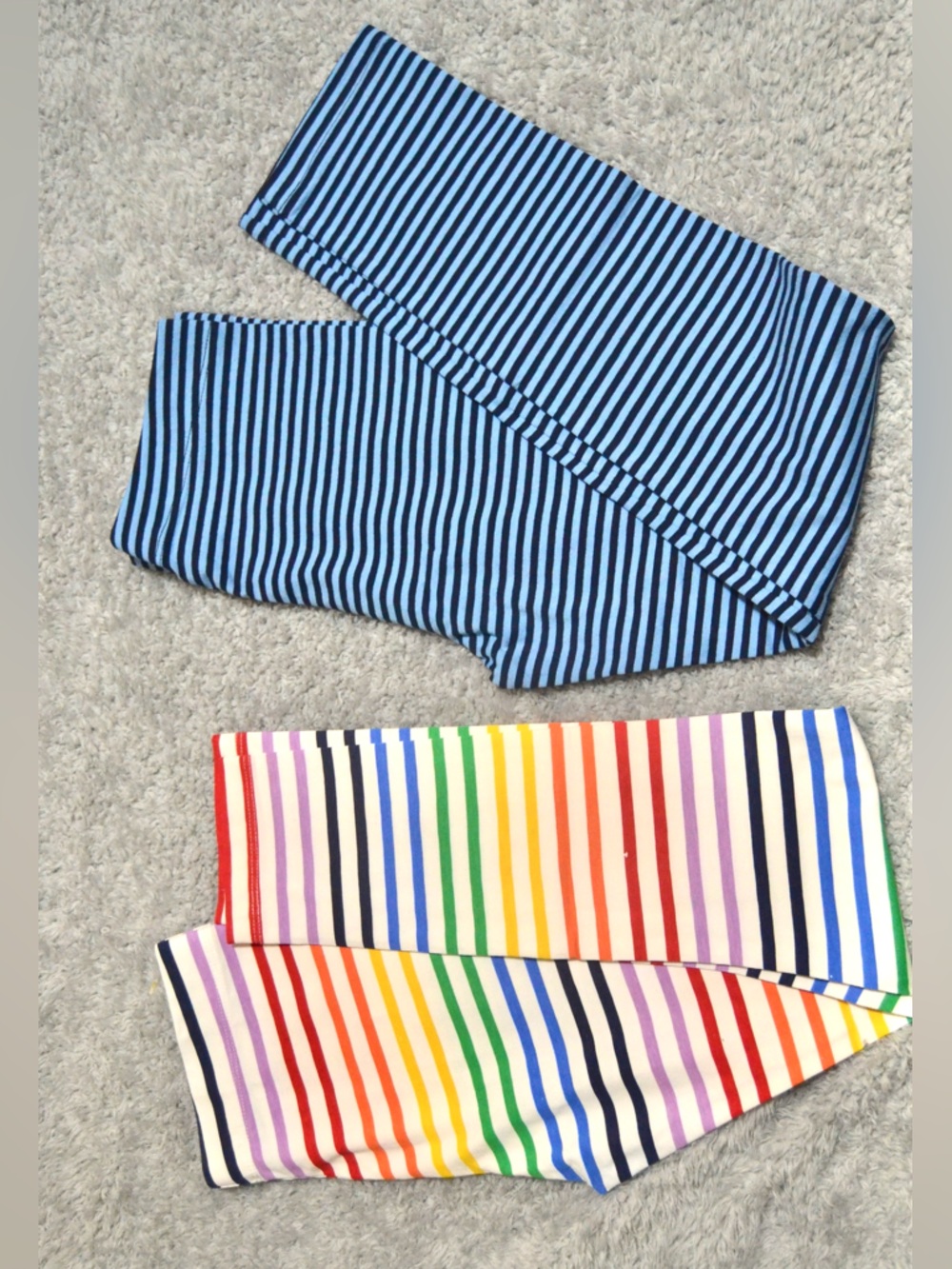 Kids Striped Leggings - Blue & Multicolor